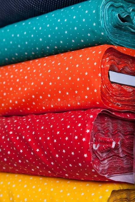 Colorful textile fabrics and materials